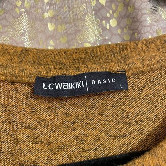 LC Waikiki Golden Yellow Super Soft Crewneck Long Sleeve Sweater, Large - Picture 3 of 5